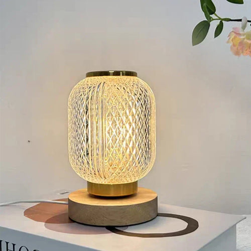 Luvikno | Dimbar Krystall Bordlampe - Stilig Gylden Dimbar Bordlampe med Luksuriøs Krystall Design
