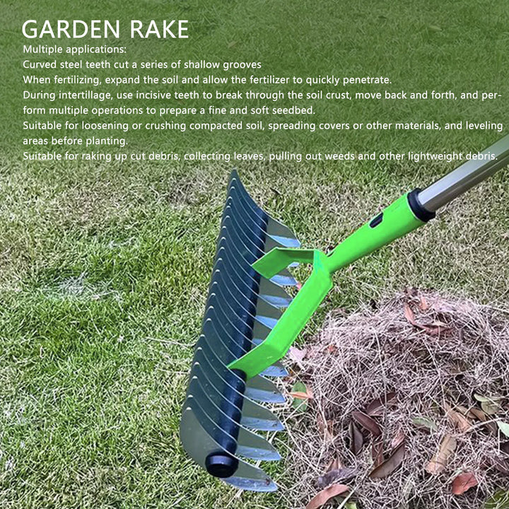Luvikno | RasenPro Rake Head | Gress Scarifier Rustfritt Stål | Bøyd Tinner | For Mose, Blader & Jordpleie