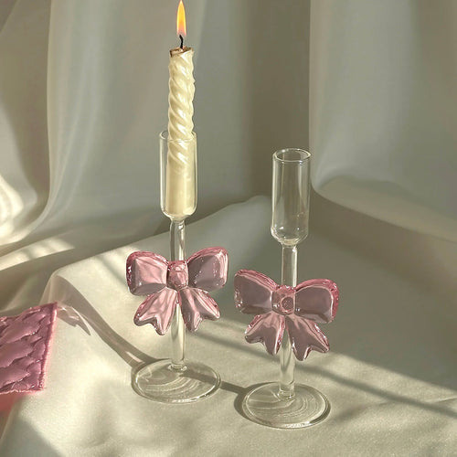 Glass Bow Candleholder | Luvikno