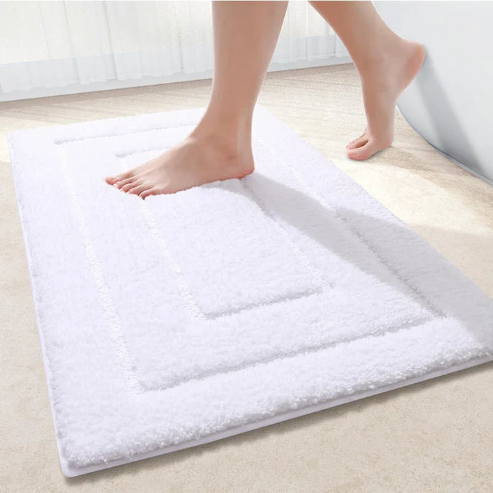 Baderomsmatte Mikrofiber Anti-Sklipp – Dobbeltlag Badmatte | Svært Absorberende & Myk | Komfort Dørmatte | Luvikno