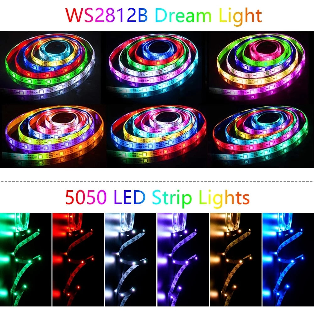 Luvikno | 1M-20M RGB LED Lysstripe 5V LED