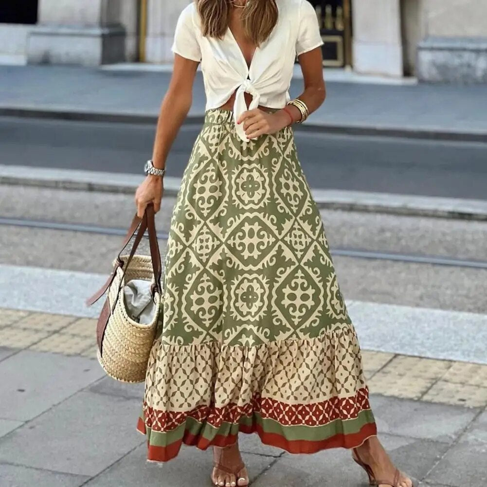 Luvik | Boho Print Maxi Hame naisille