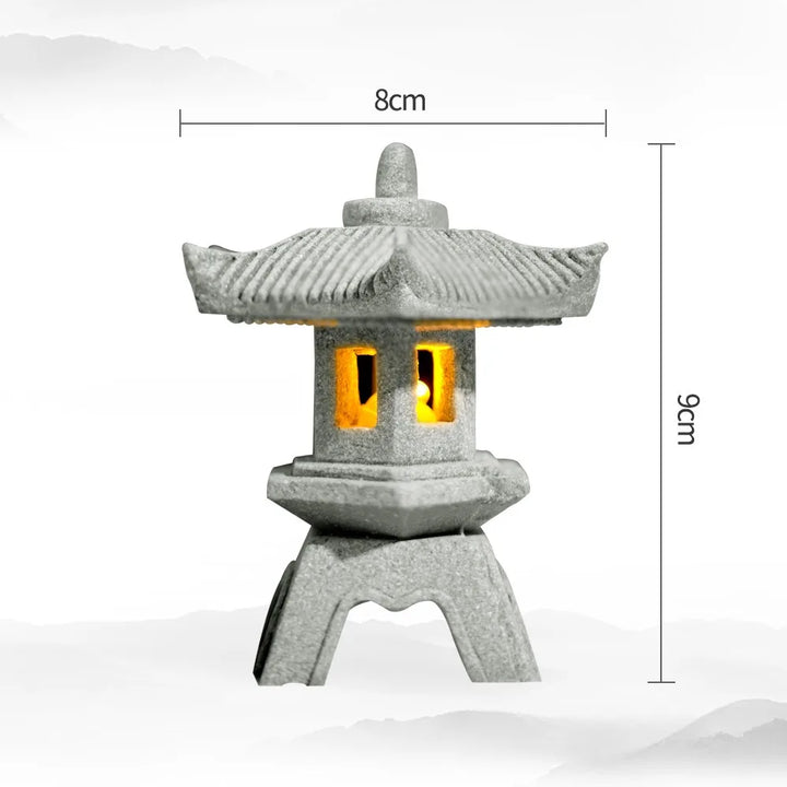 Luvikno | Mini-Pagoda ZenStone | Sandstein Dekorasjon | For Hage, Bonsai & Zen Oaser | Håndlaget