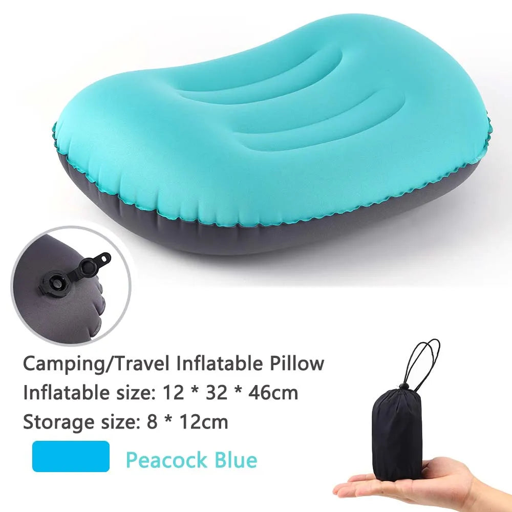 Luvikno | AirNest Oppblåsbar Utendørspute | Komprimerbar & Sammenleggbar | Nakke Støtte for Camping, Fotturer & Reise