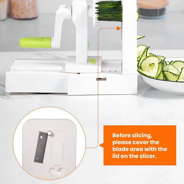 Luvikno | SpiraChef Grønnsak Spiralizer | 5-i-1 Spiralizer & Skjærer | Med Sugfot & Sammenleggbart Design | For Zoodles, Grønnsaker & Frukt