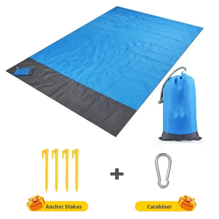 Luvikno | Strandteppe AeroLoom | XXL 210x200 cm | Vanntett & Sand-fri | Ultra-lett & Bærbar