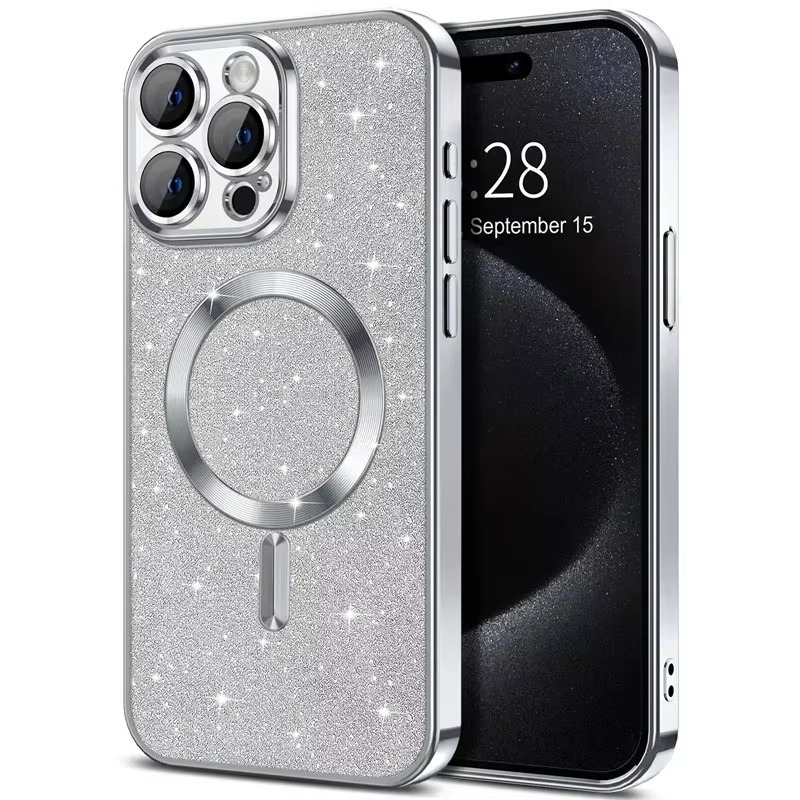Glitrende elektroplate etui med MagSafe for iPhone Luvikno