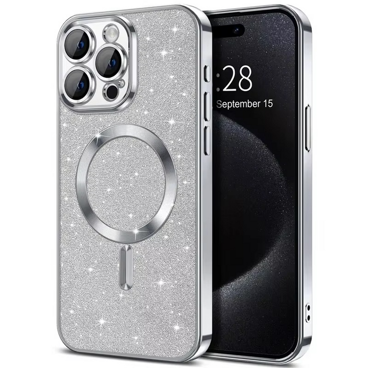Glitrende elektroplate etui med MagSafe for iPhone Luvikno