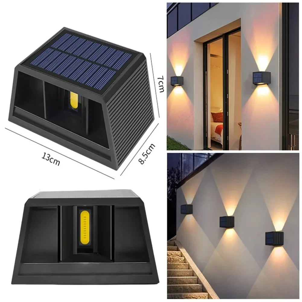 Luvikno | Solar Vegglampe SolaraBeam Flex | Varm Hvit | IP65 Vanntett | Justerbar Lystype