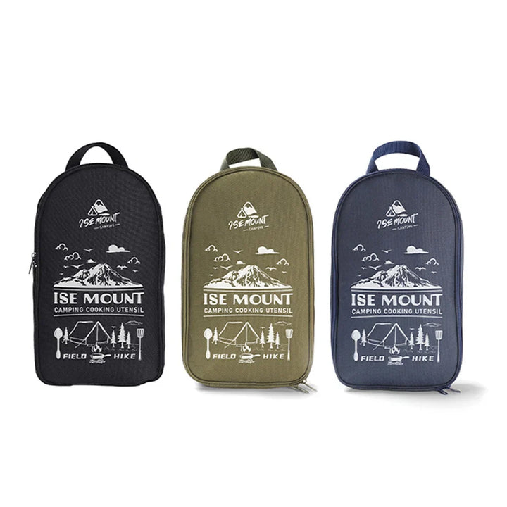 Luvikno | TerraChef AdventureKit Camping Kjøkkensett 9-delt | Inkl. oppbevaringspose | Rustfritt stål utendørs matlagingsutstyr | For camping, fotturer og grilling