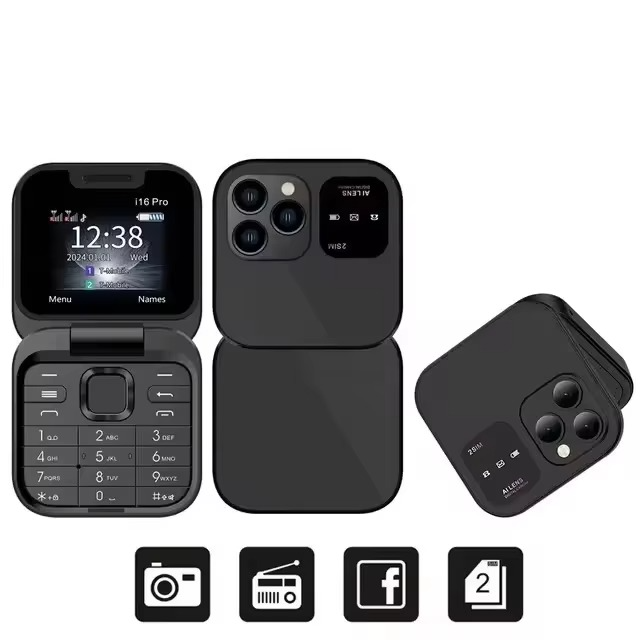 Stor skjerm høyvolum fliptelefon med dual SIM og lang standby Luvikno