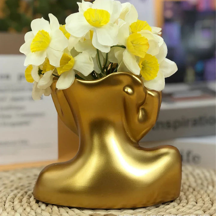 Gledelig Lucky Flower Pot Skulptur | Luvikno