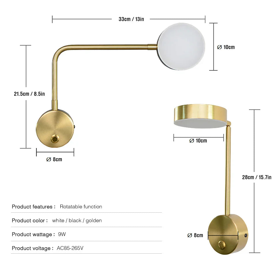 NordicGlow - Justerbar LED Vegglampe for Moderne Interiør Luvikno