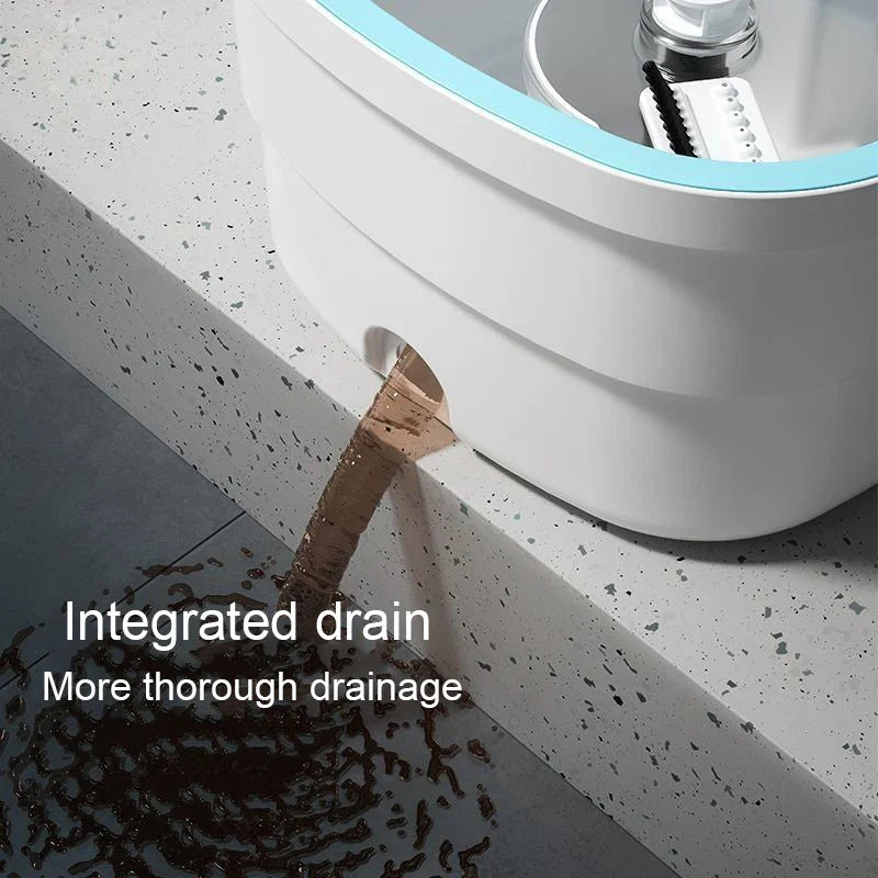 Luvikno | AquaPure Spin Mop | 360° roterende mopp med vannseparering | Håndfri rengjøringssystem | 2.5L bøtte