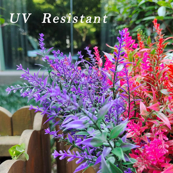 Luvikno | Florabell 12 Delt Sett Kunstig Lavendel | Kunstige Planter for Bryllup, Vaser, Garlands & Dekorasjon | For Innendørs & Utendørs