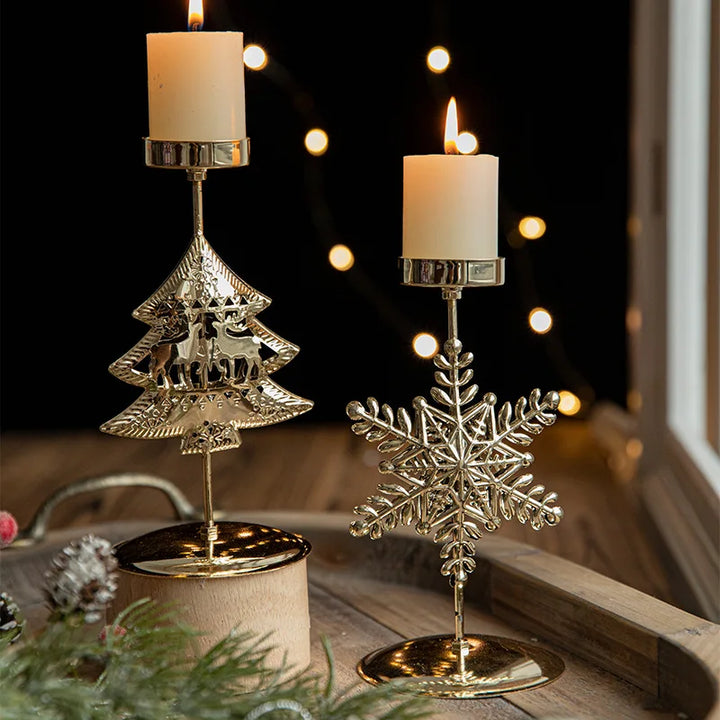 Julelysestaker - Stjerne- og juletredesign for festlig dekorasjon | Luvikno