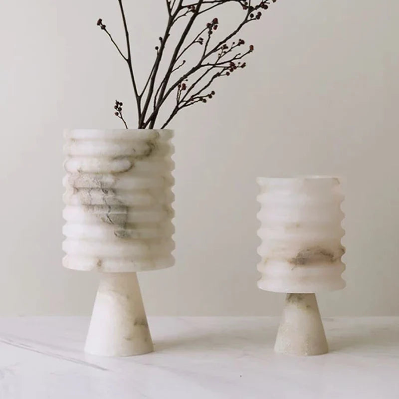 Hvit Onyx Blomster Vase Luvikno