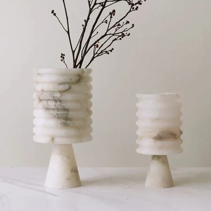 Hvit Onyx Blomster Vase Luvikno