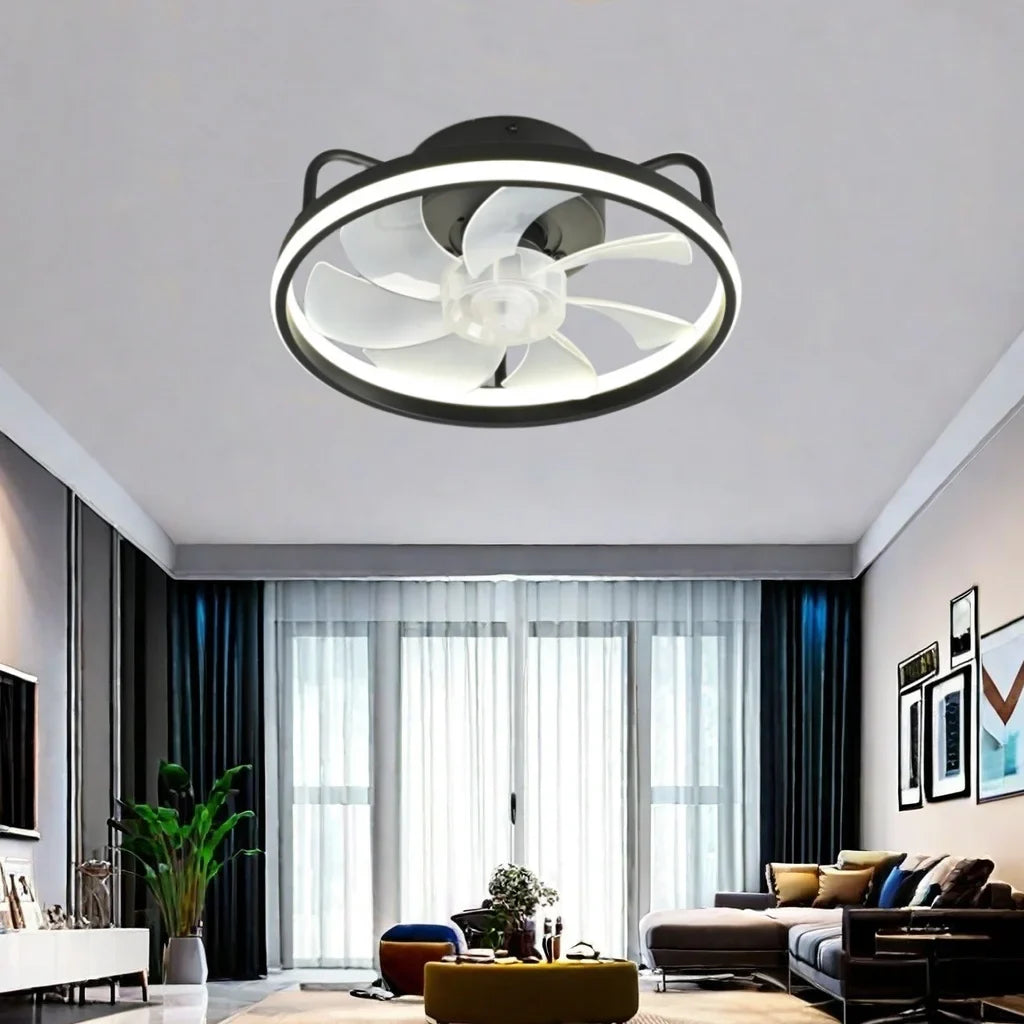 Moderne LED Taklampe Vifte med DC-motor - 6 Hastigheter, Timer, Lav Etasje Loftsvifte, Fjernkontroll Dekorativ Lys | Luvikno