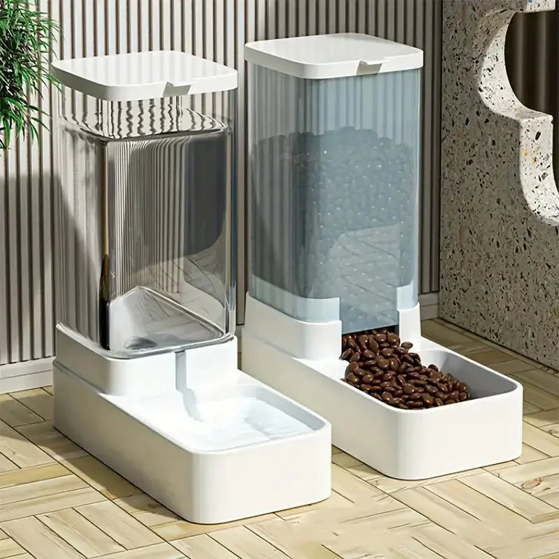 Luvikno | PetFlow Duo | 2-i-1 Mat- og Vannbeholder for Kjæledyr | Automatisk Gravitasjonsbeholder | 3,8 L Kapasitet | For Katter og Små Hunder