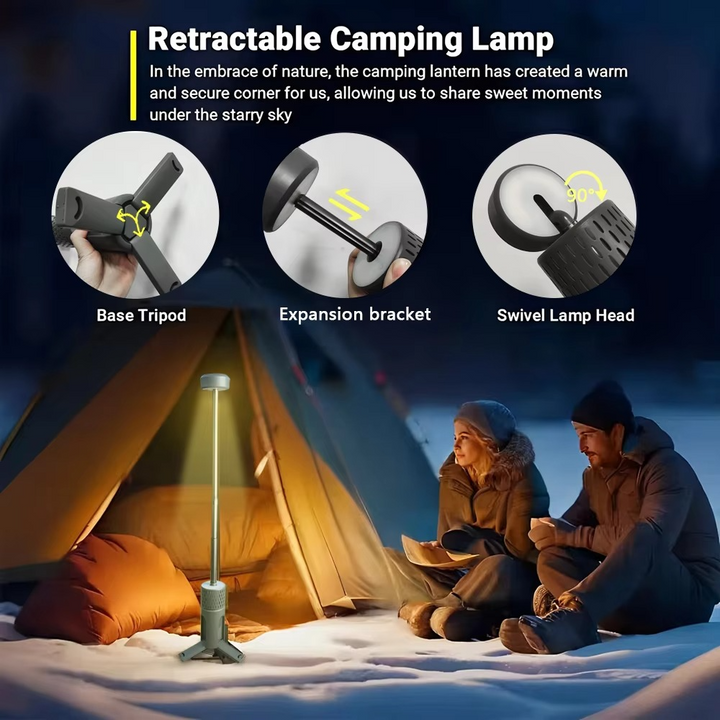 Multifunksjonell LED Campinglykt & Stativ Luvikno
