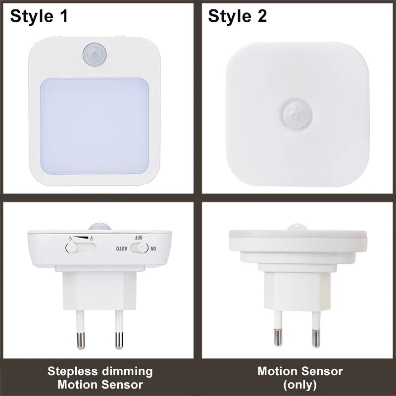 Luvikno | Sensilux Mini LED Nattlys | Med Bevegelsessensor | Varm og Kald Hvit | For Gang, Soverom og Bad