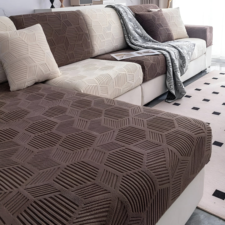 Jacquard Sofa Cover med Geometrisk Mønster – Myk & Katt-vennlig | Perfekt for Beskyttelse og Koselige Oppholdsrom | Luvikno