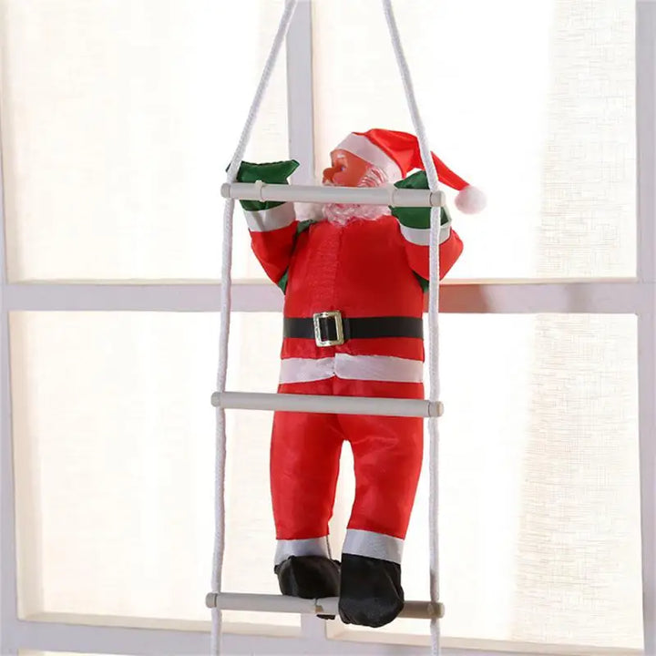 Klatrende julenisse dekorativ figur for hanging – Festlig vindusdekorasjon til jul, hengende juledekorasjon til stue og vinduer | Luvikno