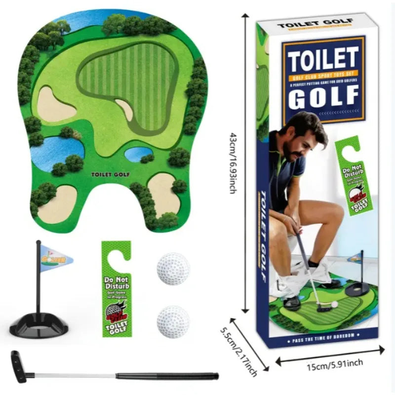 Toalett Golf Sett | Morsom Mini Golf Spill for Badet | Perfekt Gave til Menn | Golfinity Luvikno