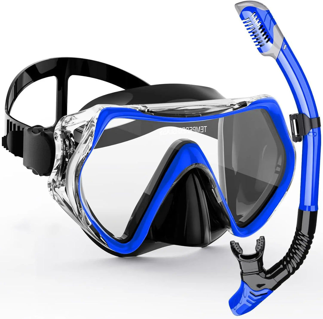 Luvikno | AquaVision Snorkel Maske Sett for Voksne | Anti-Dugg & Slagbestandig | Silikon Kant & Tørr Snorkel | 180° Synsfelt