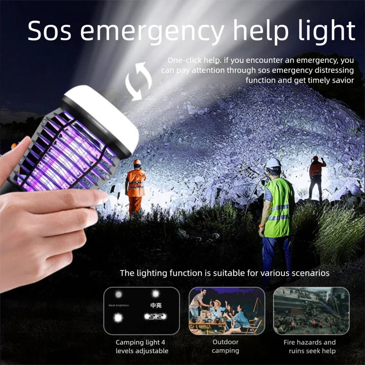 Luvikno | Myggjager lampe Lumava Pro | 4-i-1 Campinglys med insektdreper & SOS-funksjon | Oppladbar med USB-C & 2000 mAh batteri