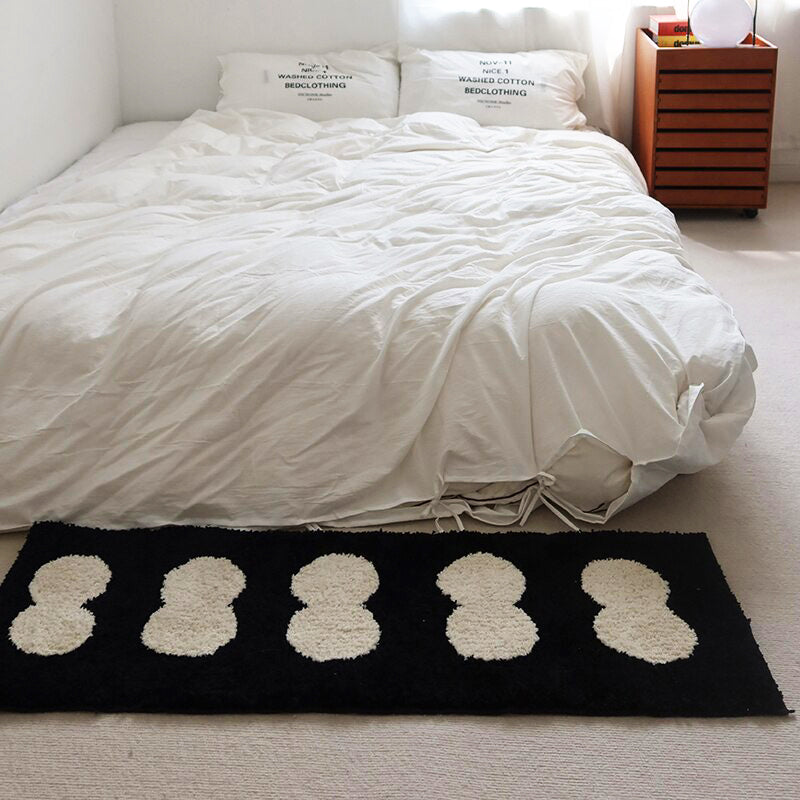 Svart & Hvit Abstrakt Smal Teppe | Luvikno