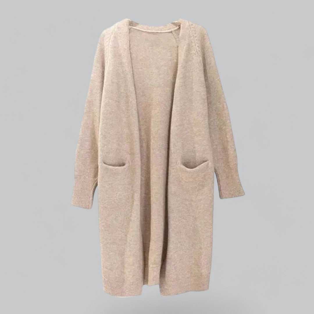 Luvik | Klassinen Pitkä Cashmere Neuletakki Naisille