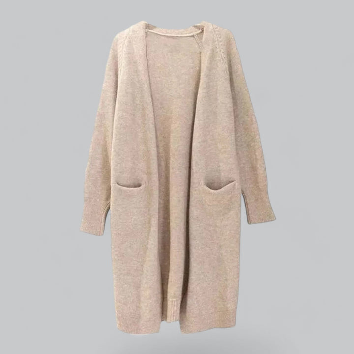 Luvik | Klassinen Pitkä Cashmere Neuletakki Naisille