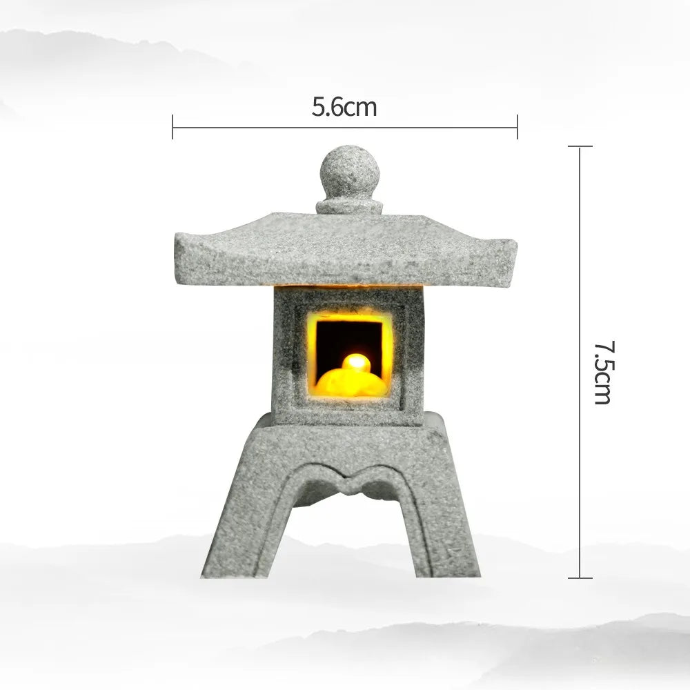 Luvikno | Mini-Pagoda ZenStone | Sandstein Dekorasjon | For Hage, Bonsai & Zen Oaser | Håndlaget