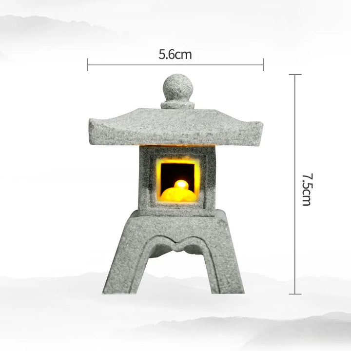 Luvikno | Mini-Pagoda ZenStone | Sandstein Dekorasjon | For Hage, Bonsai & Zen Oaser | Håndlaget