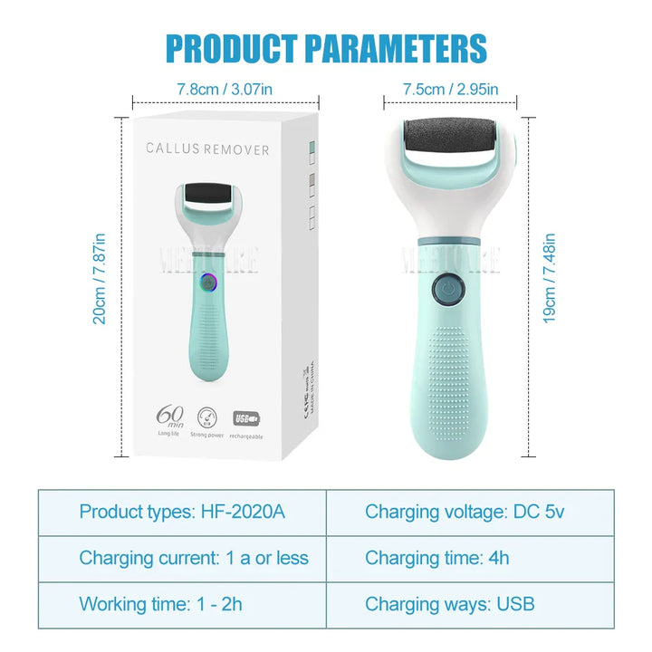 Luvikno | Pedivance Elektrisk Callusfjerner med USB-lading | For skånsom fotpleie & pedikyr | Fjerner tørr, sprukken & hardhud – 1200 mAh