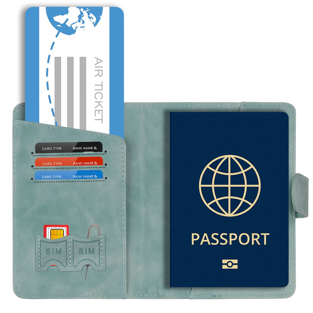 Luvikno | Passholder Travello | RFID-beskyttelse | Ekte lærutseende | For kvinner og menn
