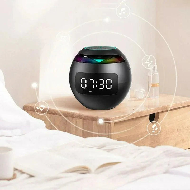 Ball Høyttaler Vekkerklokke | Bluetooth 5.0 | LED Nattlys | 2200 mAh Batteri Luvikno