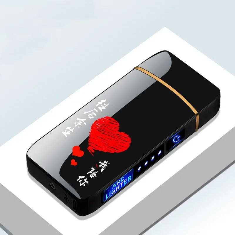 Luvikno | Oppladbar USB plasma lighter med vindbestandig dobbel bueflamme – Stilig metalldesign for innendørs og utendørs bruk