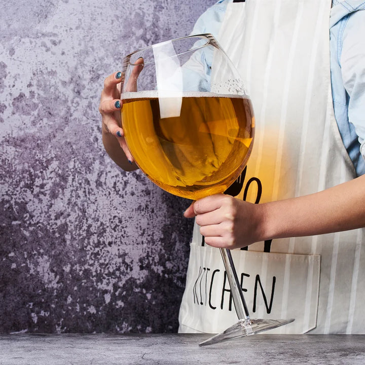 Kjempe 106 Oz Vin Glass og Ølkrus Kombinasjon - 3000ML Ekstra Stor Krystallglass for Fester, Bryllup, og Feiringer Luvikno