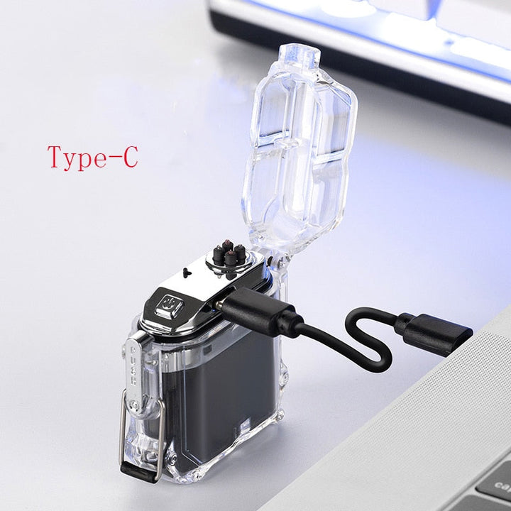 Prismatisk Regnbue Vindtett Dobbel Bue Lighter | Luvikno