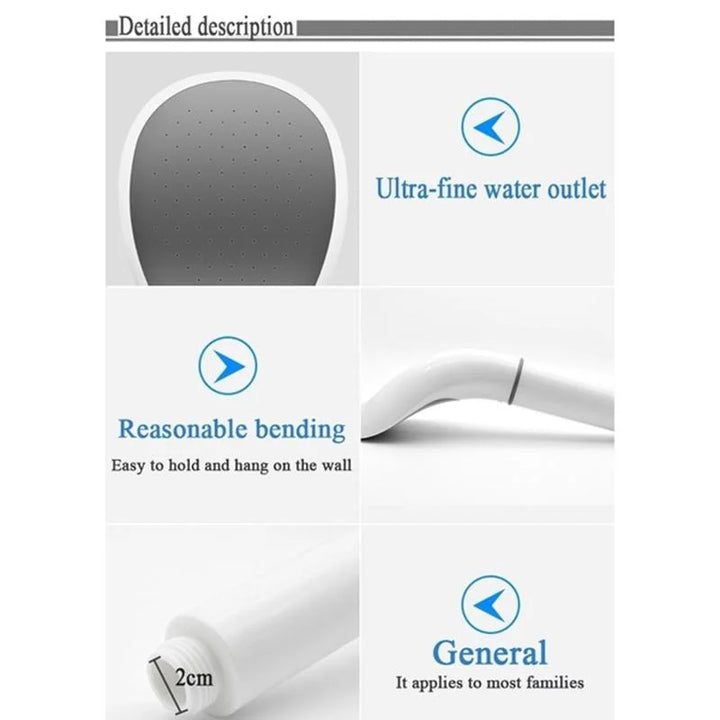Luvikno | AquaVelo Høytrykks Dusjhode med Vannbesparende Funksjon | Hvit Håndheld Dusj med Filter & Standard Tilkobling – 22×12×7.4 cm