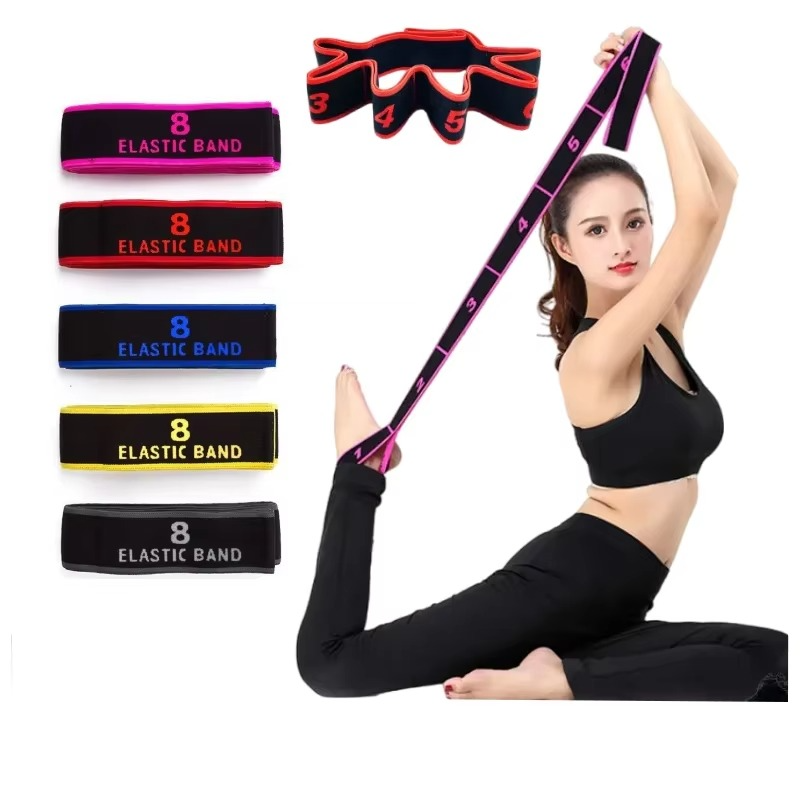 Yoga Stretch Strap with Loops for Pilates and Dance Luvikno
