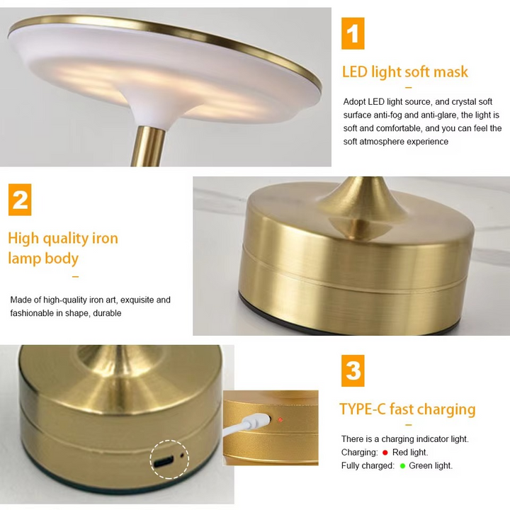 Luvikno | USB-oppladbar LED berøringssensor bordlampe