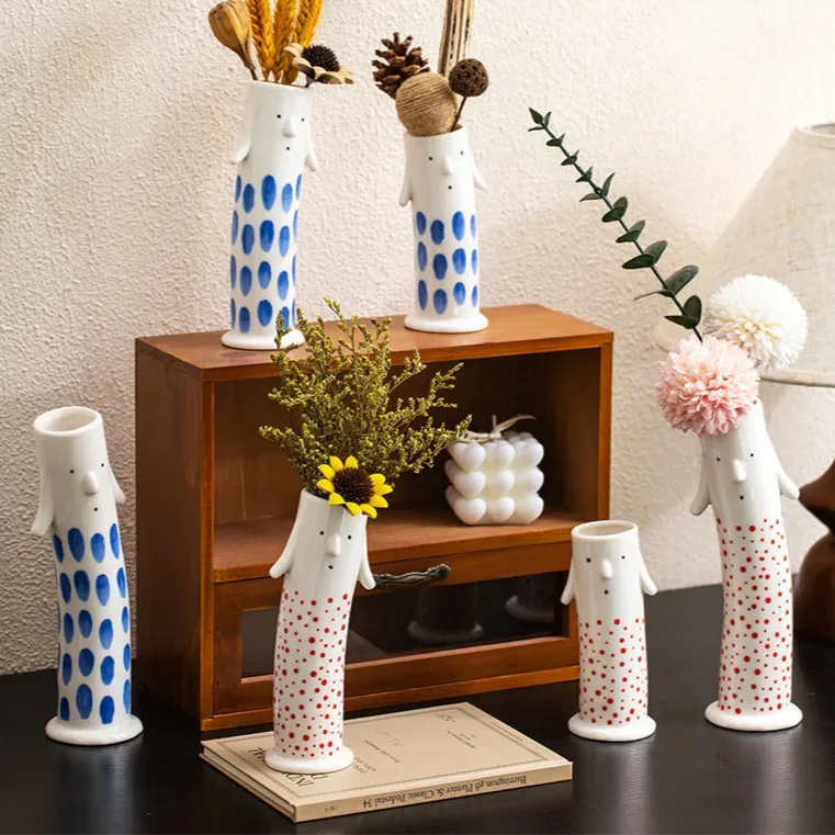 Lovely Cartoon Figures Keramikk vase | Luvikno