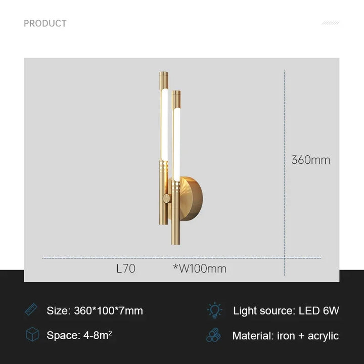 ModernLux Vegglampe – Luksuriøs LED Vegglampe for Hjemmet Luvikno