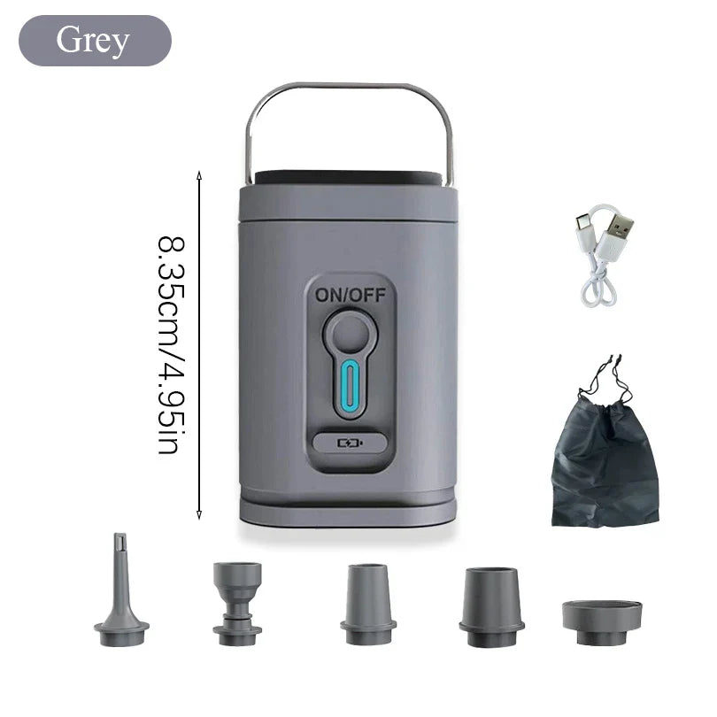 Mini luftpumpe USB-C med 5 dyser – 200 L/min | Luvikno