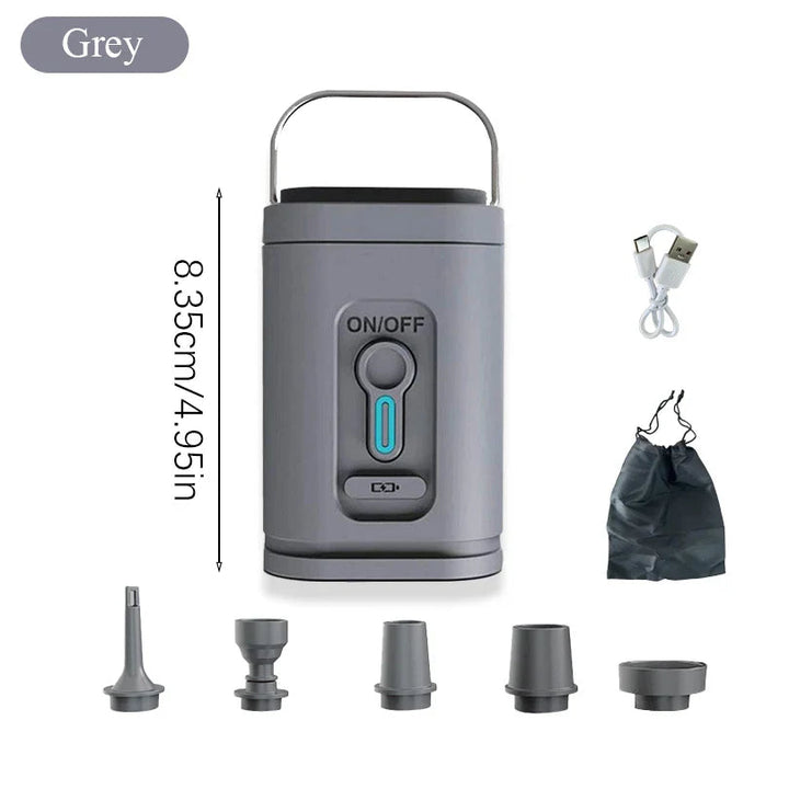 Mini luftpumpe USB-C med 5 dyser – 200 L/min | Luvikno