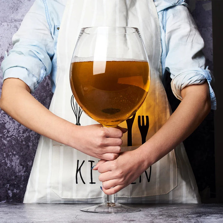 Kjempe 106 Oz Vin Glass og Ølkrus Kombinasjon - 3000ML Ekstra Stor Krystallglass for Fester, Bryllup, og Feiringer Luvikno